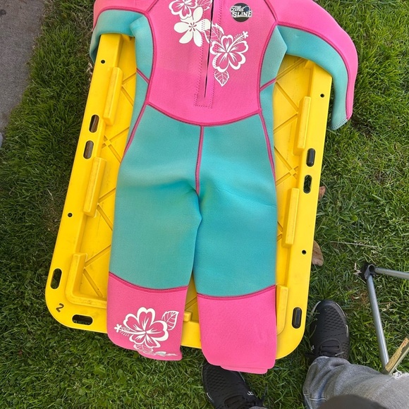 Billabong One Piece Swimwear Pink and Green - Picture 3 of 10